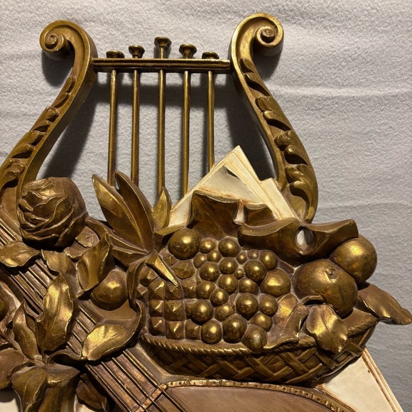 Vintage Syroco Inc 1971 Large Hanging Musical Hard Plastic Mandolin Wall Decor - Picture 8 of 11